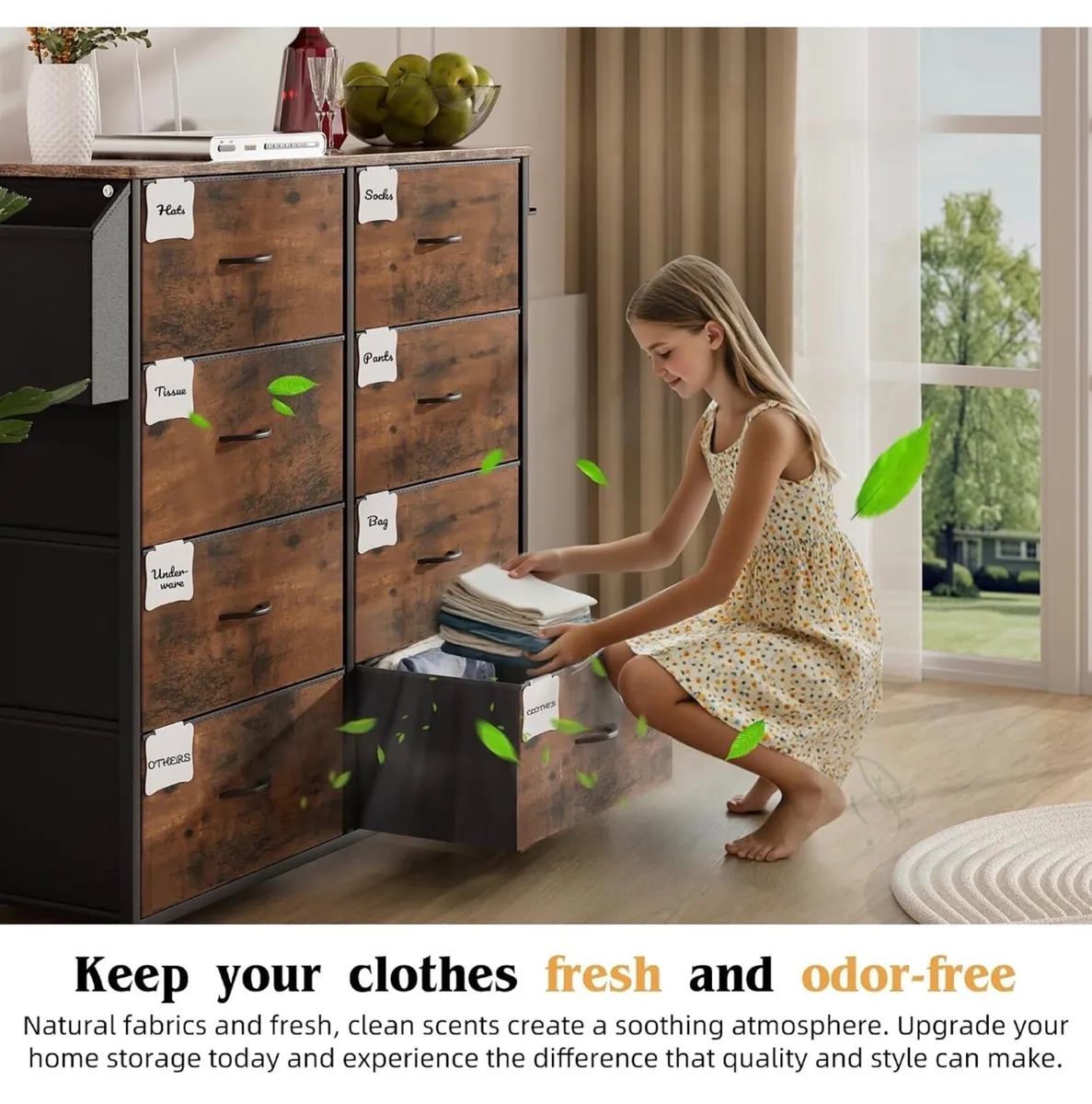 Fabric Chest of Drawers - Canvas Storage Unit with - Image 2