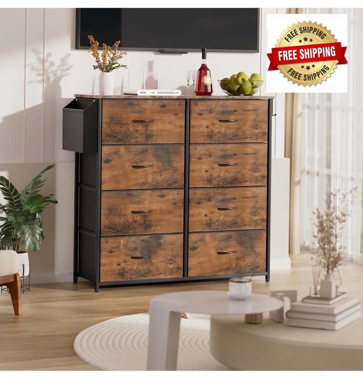 Fabric Chest of Drawers - Canvas Storage Unit with - Image 1