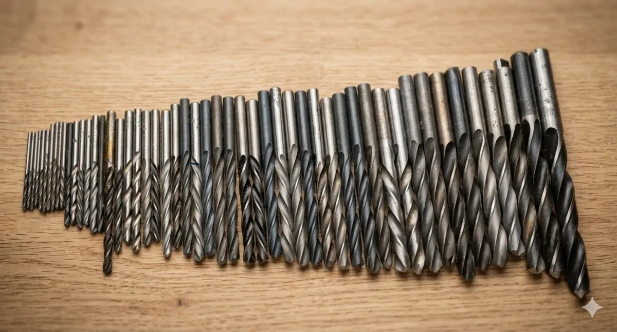 Set of 51 metal-drilling bits USSR, new old stock.