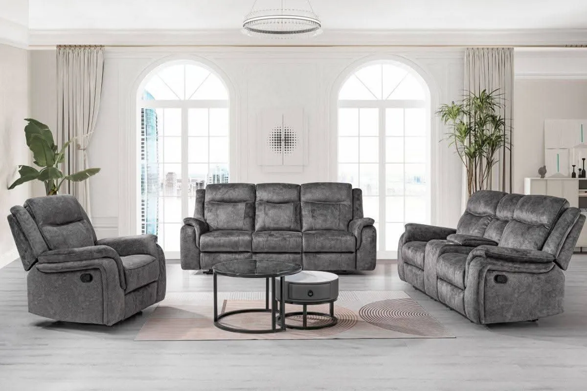 New Hanson Fabric Recliner Sofa Sets - Image 1