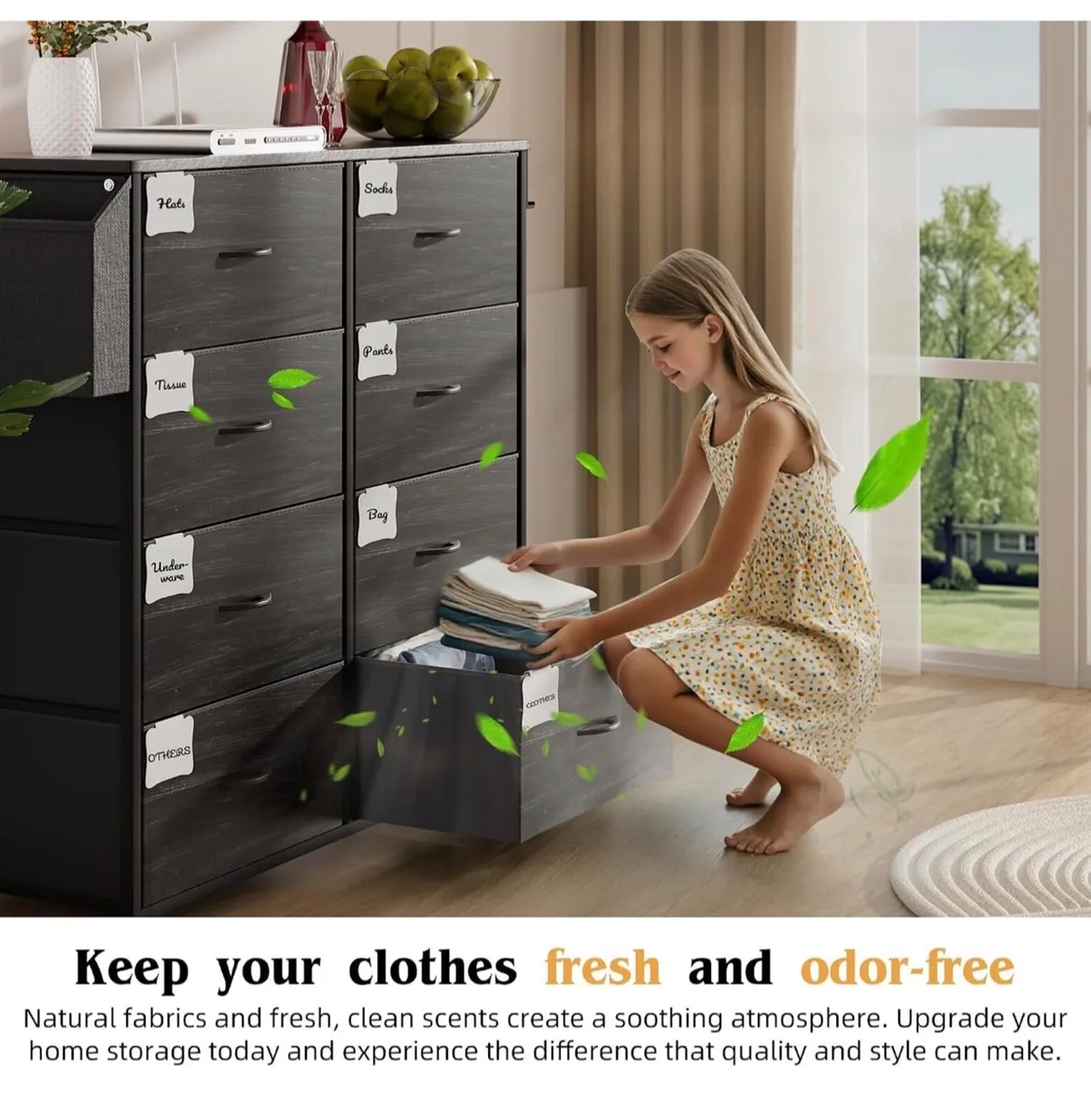 Fabric Chest of Drawers - Canvas Storage Unit with - Image 2