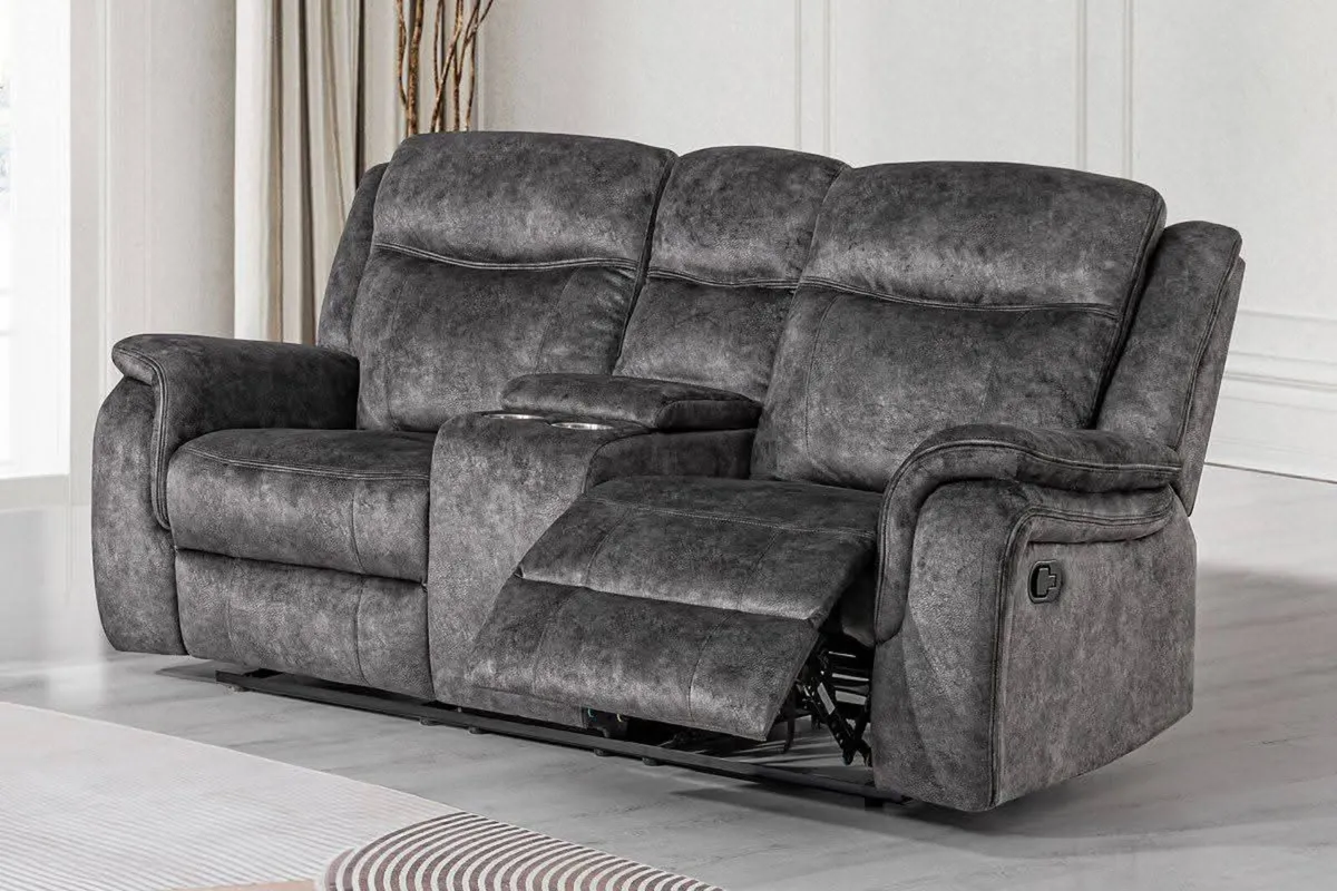3+2 & 3+1+1 Grey Suede Fabric Sofa Sets - Image 3