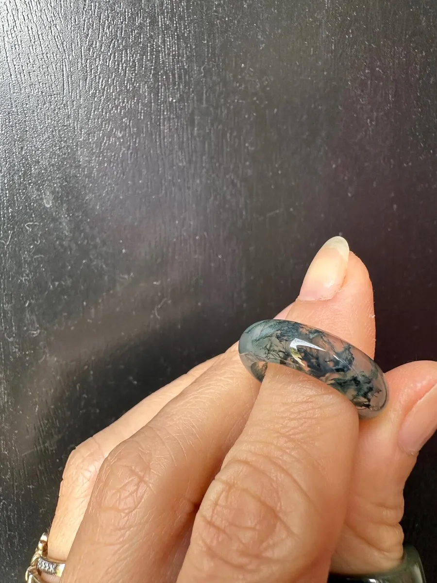 Natural Moss Agate Ring (17mm) - Image 1