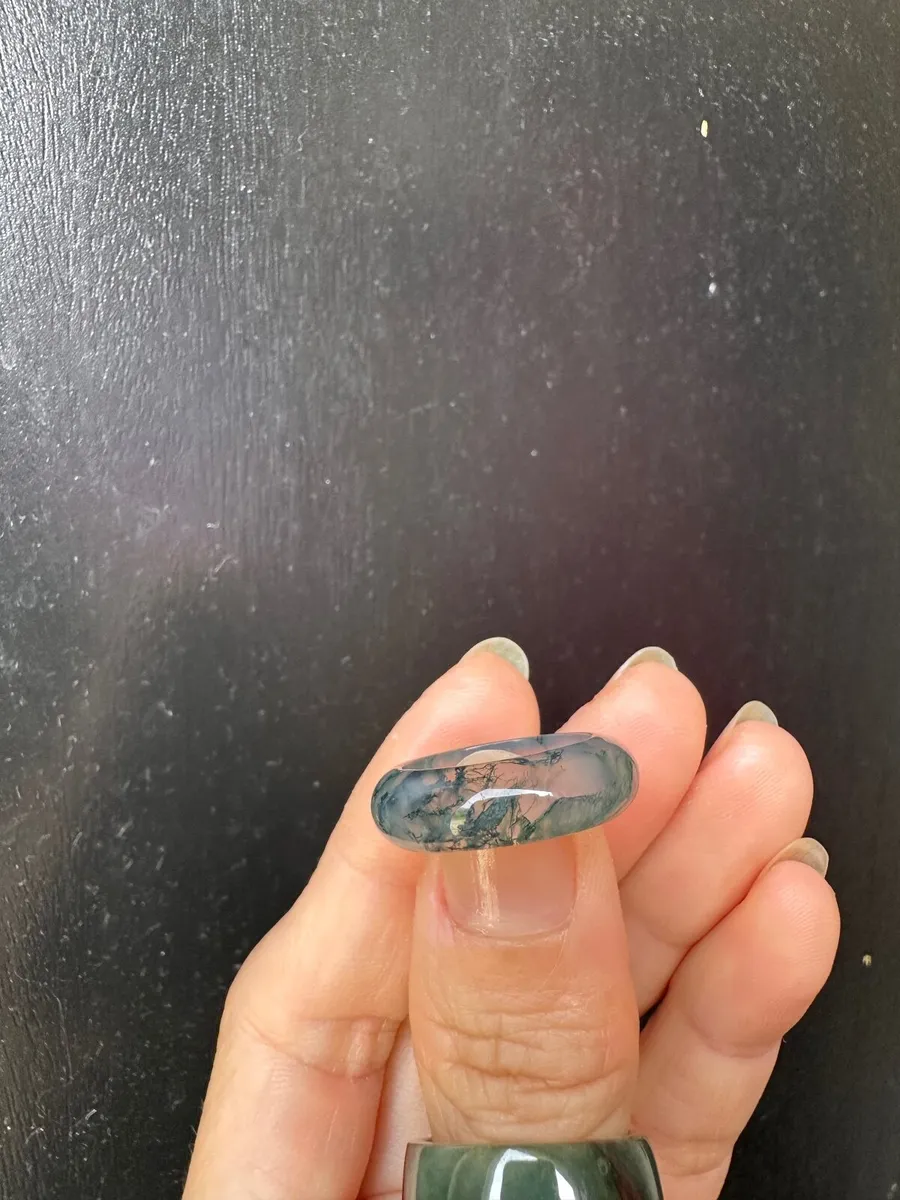 Natural Moss Agate Ring (17mm) - Image 2