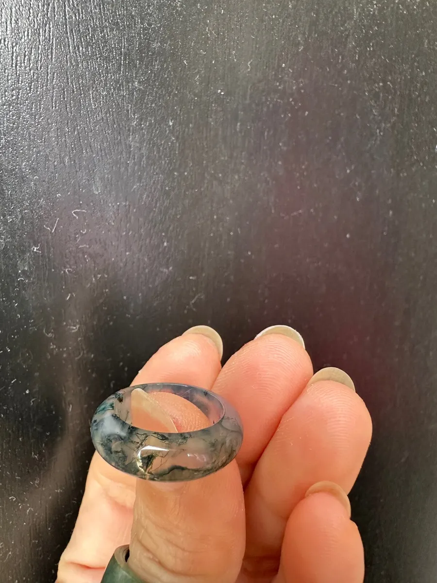 Natural Moss Agate Ring (17mm) - Image 4