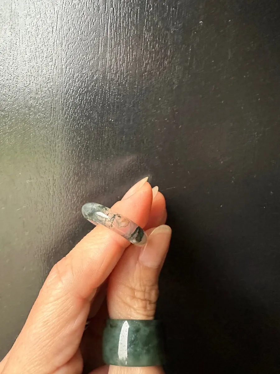 Natural Moss Agate Ring (18mm) - Image 1