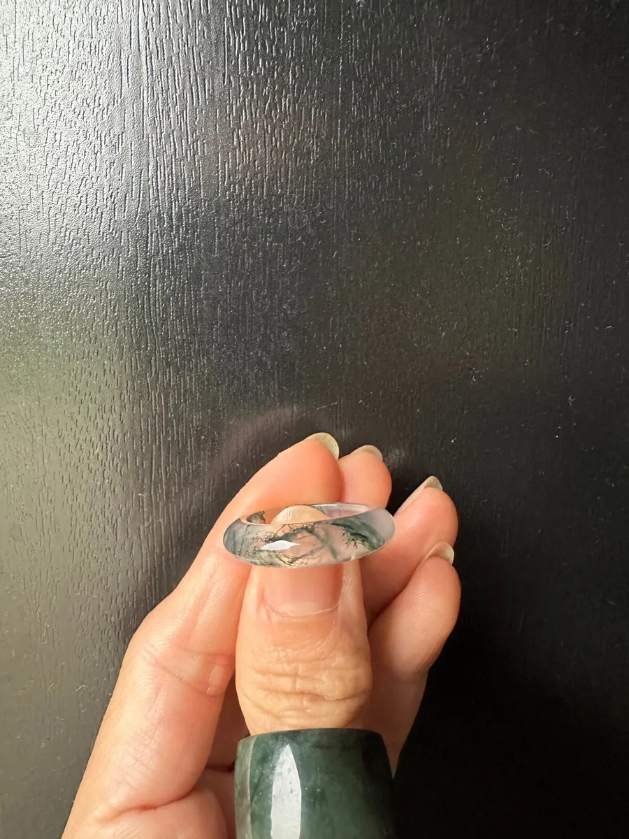 Natural Moss Agate Ring (18mm) - Image 2