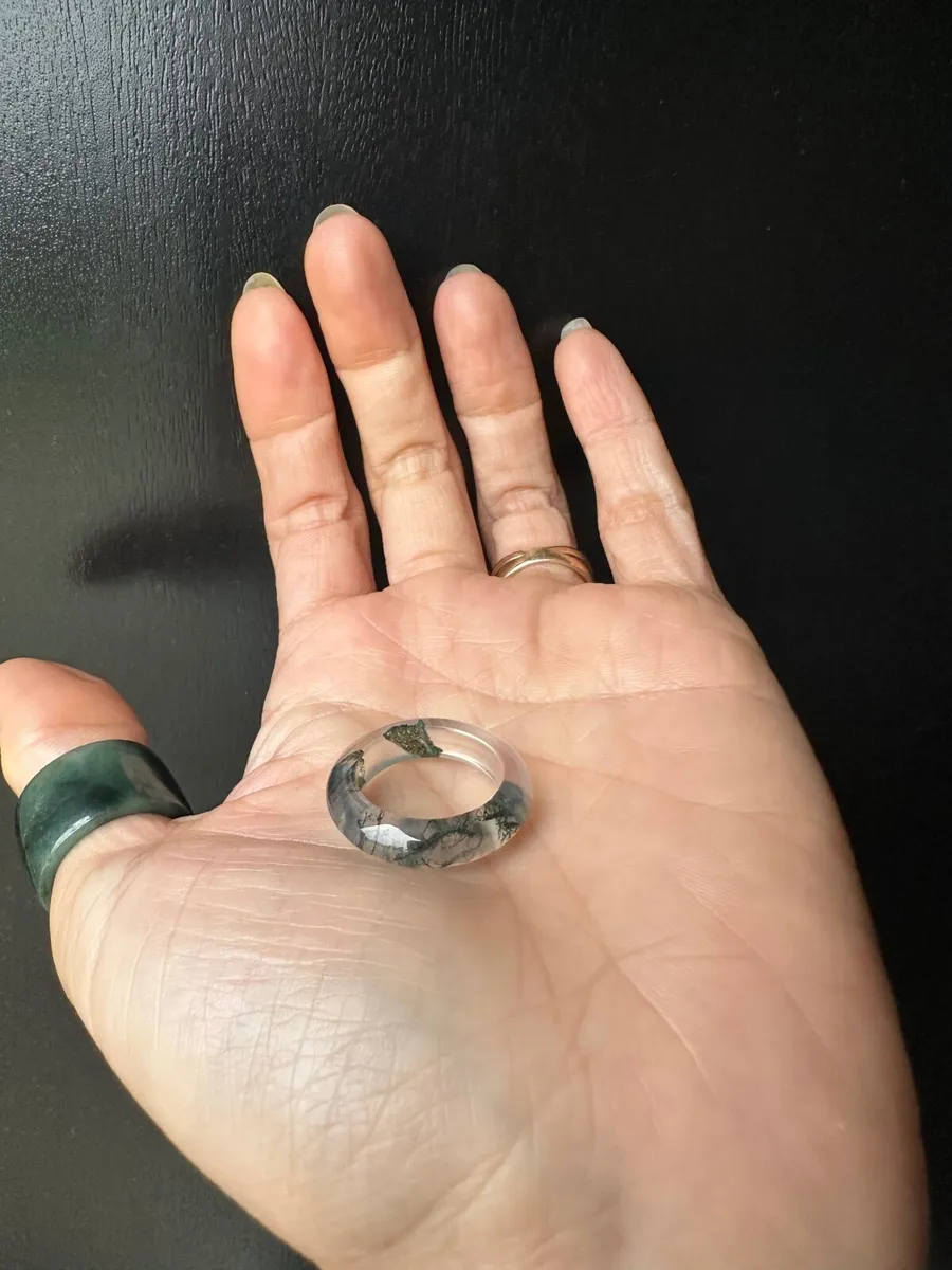 Natural Moss Agate Ring (18mm) - Image 3