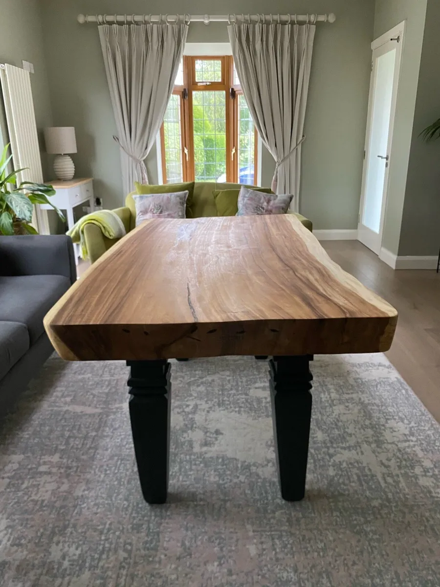 Exceptional Solid Live Edge Slab Dining Table - Image 3