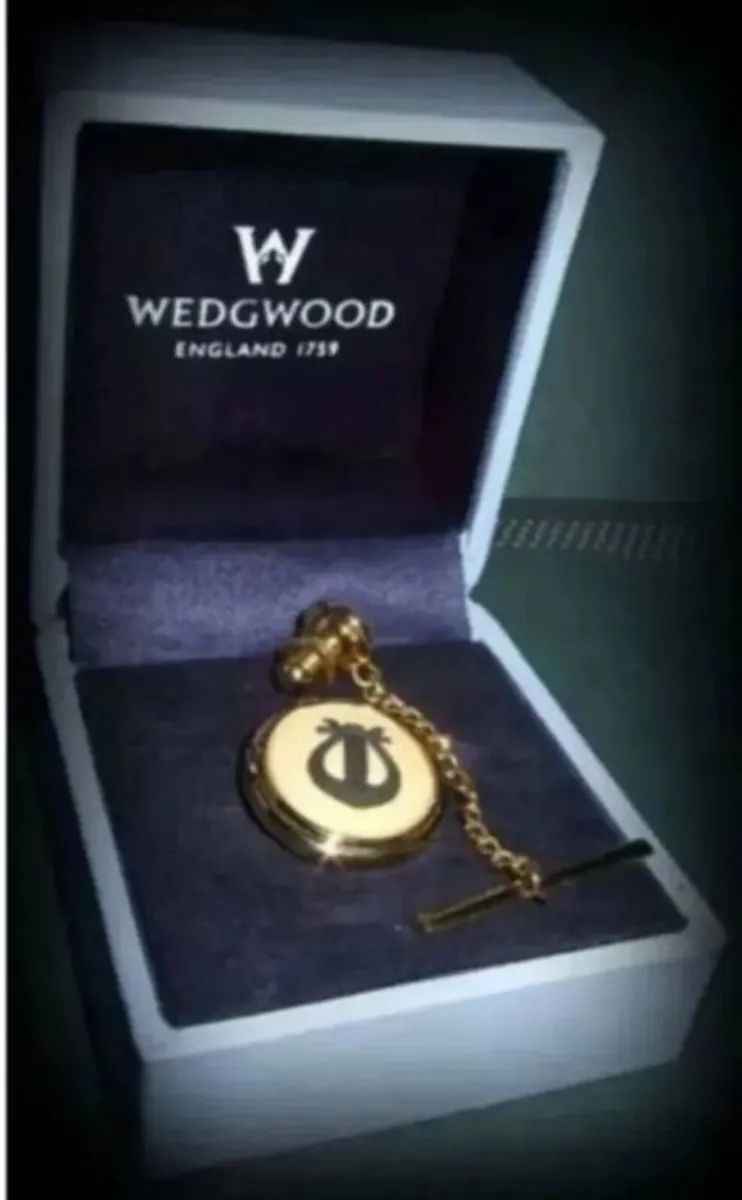 Vintage Authentic Wedgewood Gold Trimmed Tie Pin's - Image 4