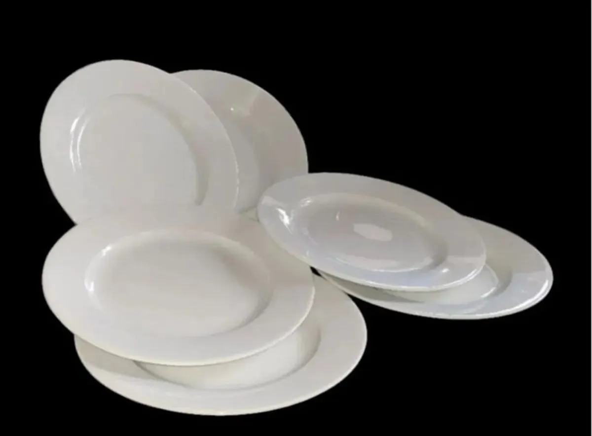 Set of 6 Harrods White Wide-Rim Plates – Pristine - Image 4