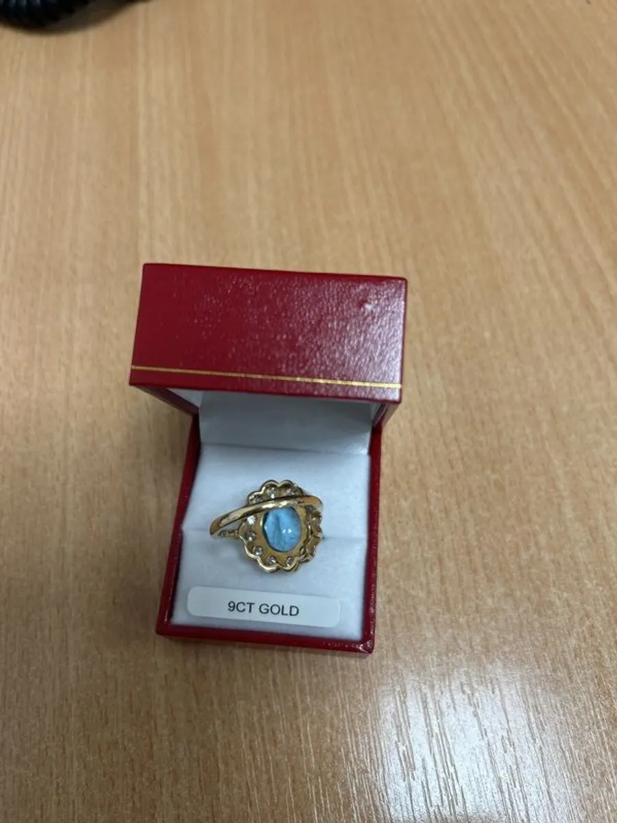 Diamond & Blue Topaz Ring - Image 2