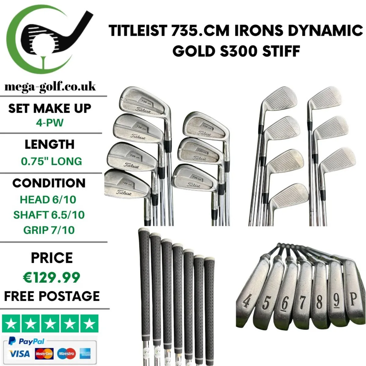 Titleist 735.CM Irons / 4-Pw / Stiff - Image 1