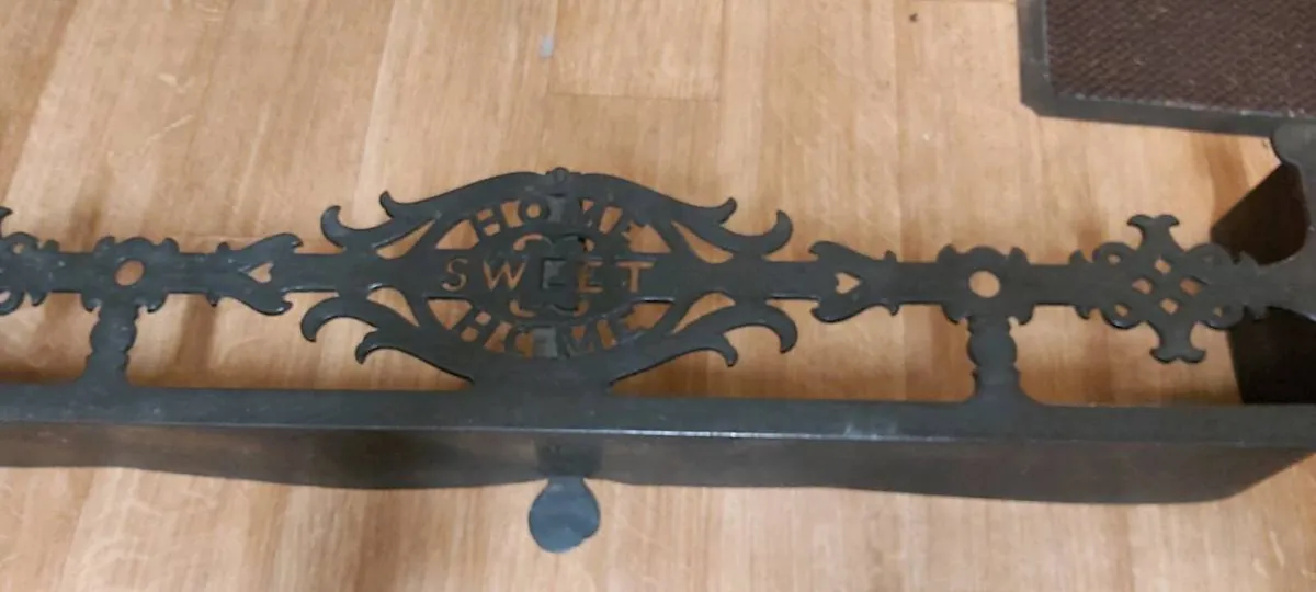 Vintage Metal Home Sweet Home Fire Fender - Image 1