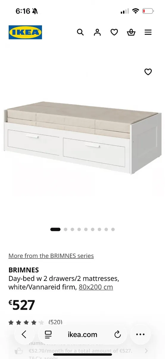 IKEA BRIMNES Day Bed with Drawers - Image 1