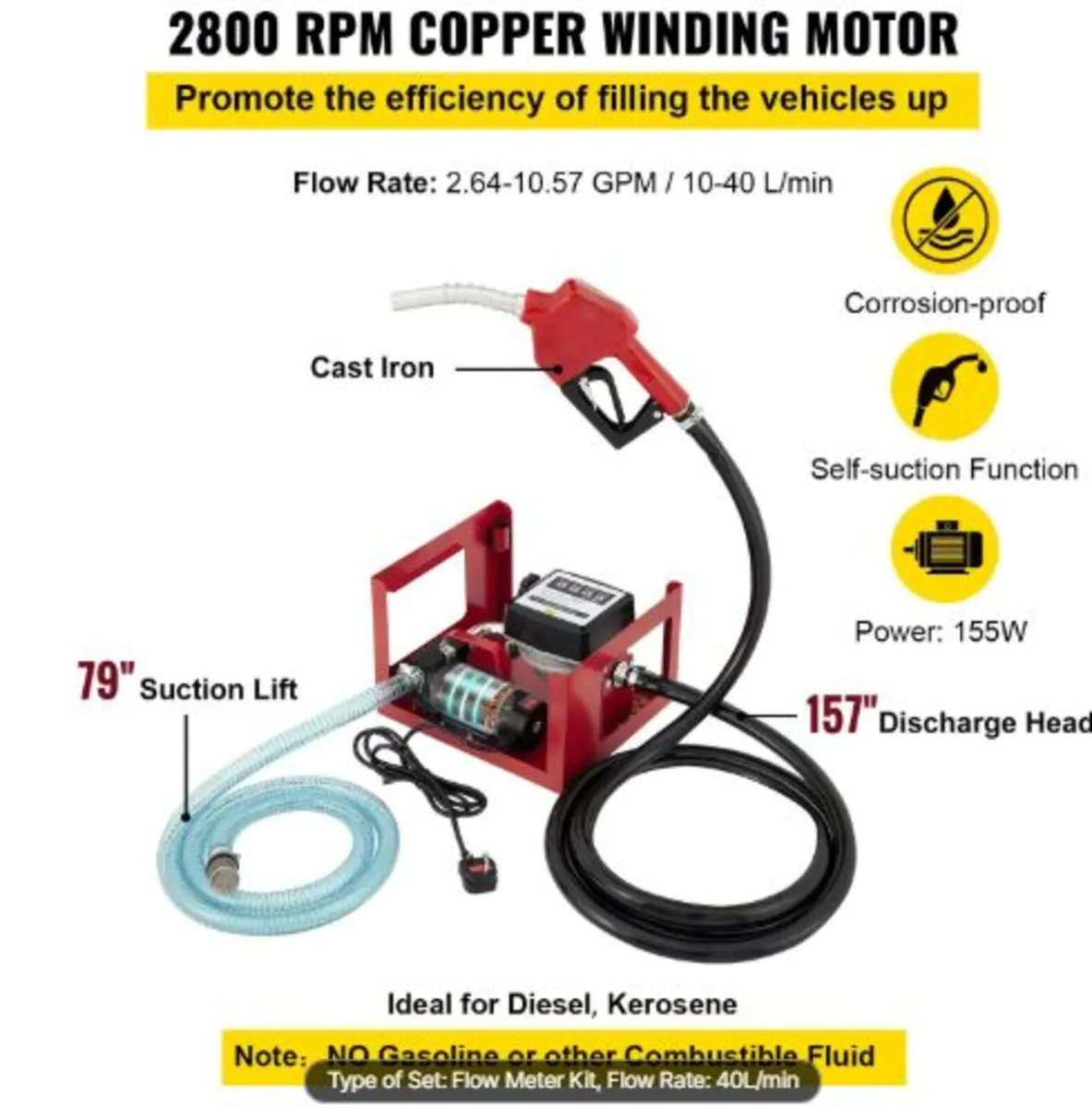 40 L Diesel Pump, Heating Oil Pump, 300 W - Image 3