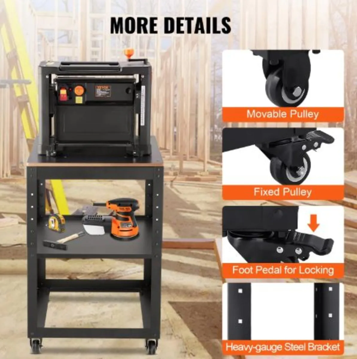 Planer Stand,100 lbs/ 45 kg heavy loads,Three-Gear - Image 4