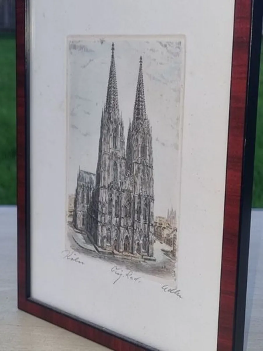 Etching of Cologne Cathedral by Richard Adler - Image 3
