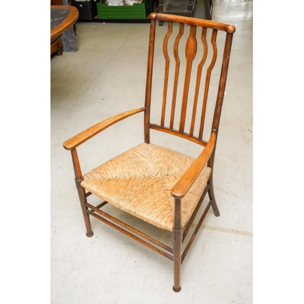 Arts and crafts rush seat occasional chair - Image 1