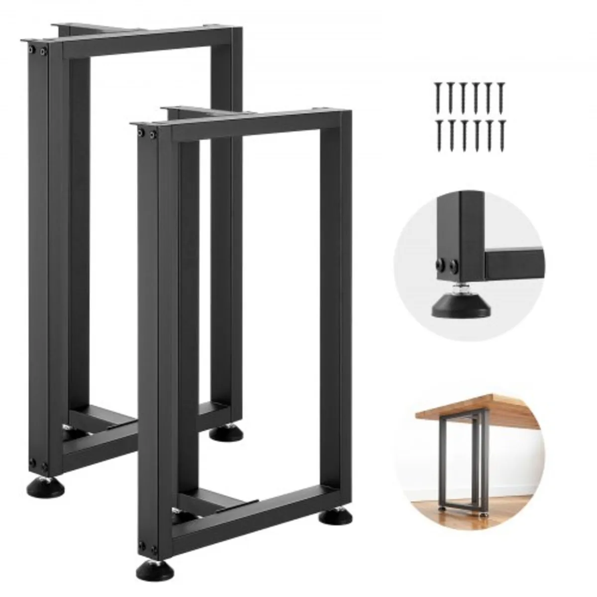 Table Legs, 29.1" H x 17.7" W Square T Shape Steel - Image 1