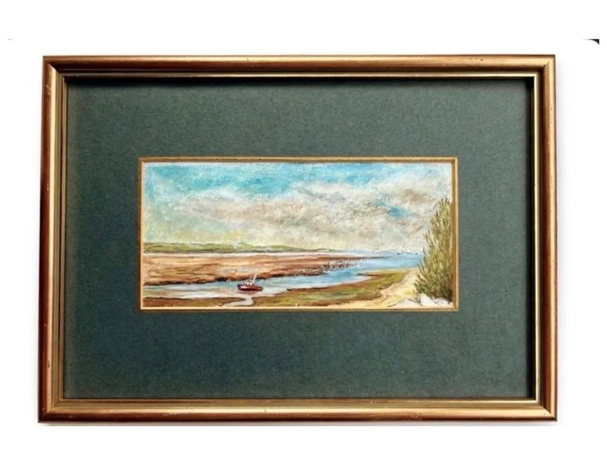 Pastel drawing - Boat in the Estuary