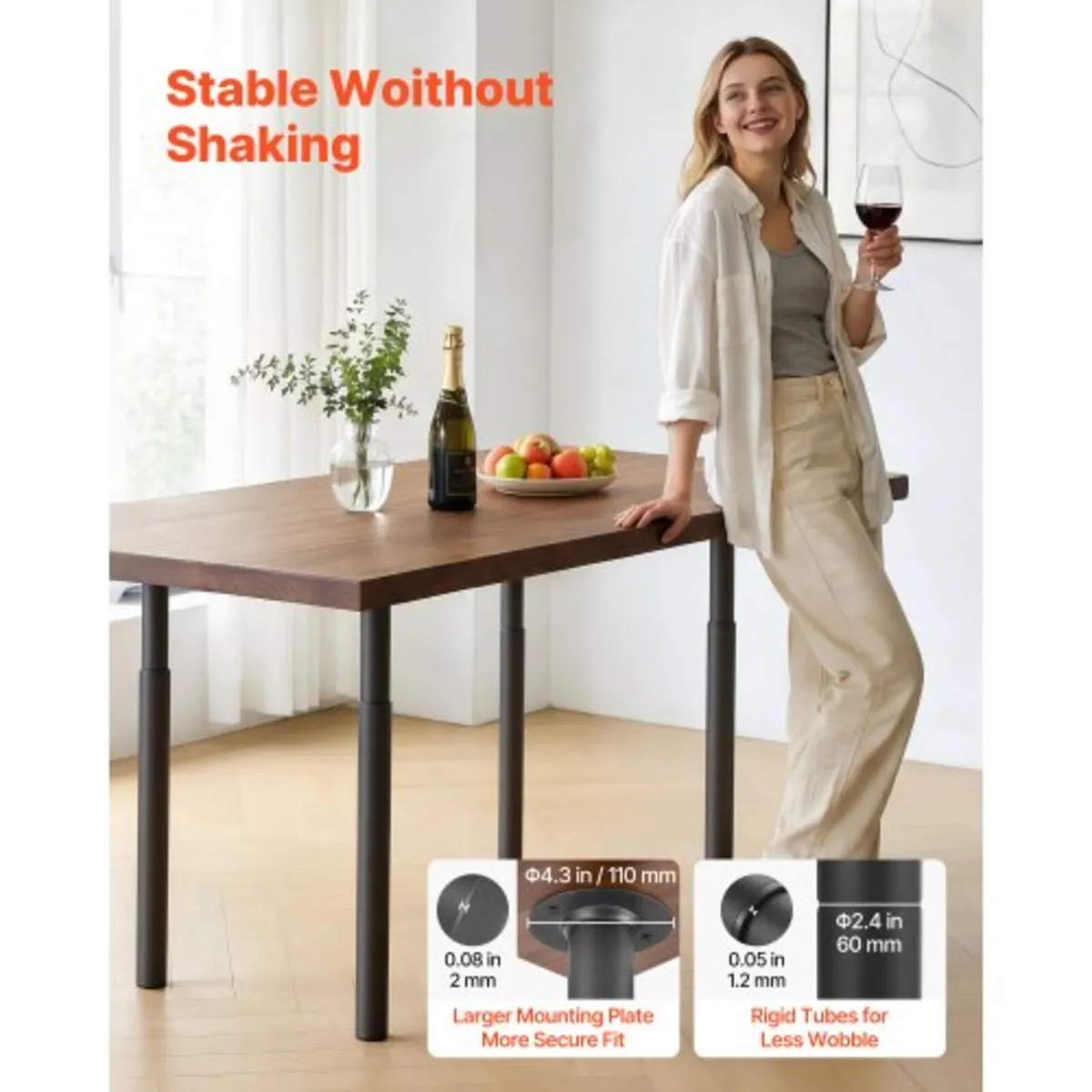 Adjustable Table Legs, 710-1100 mm Steel Furniture - Image 3