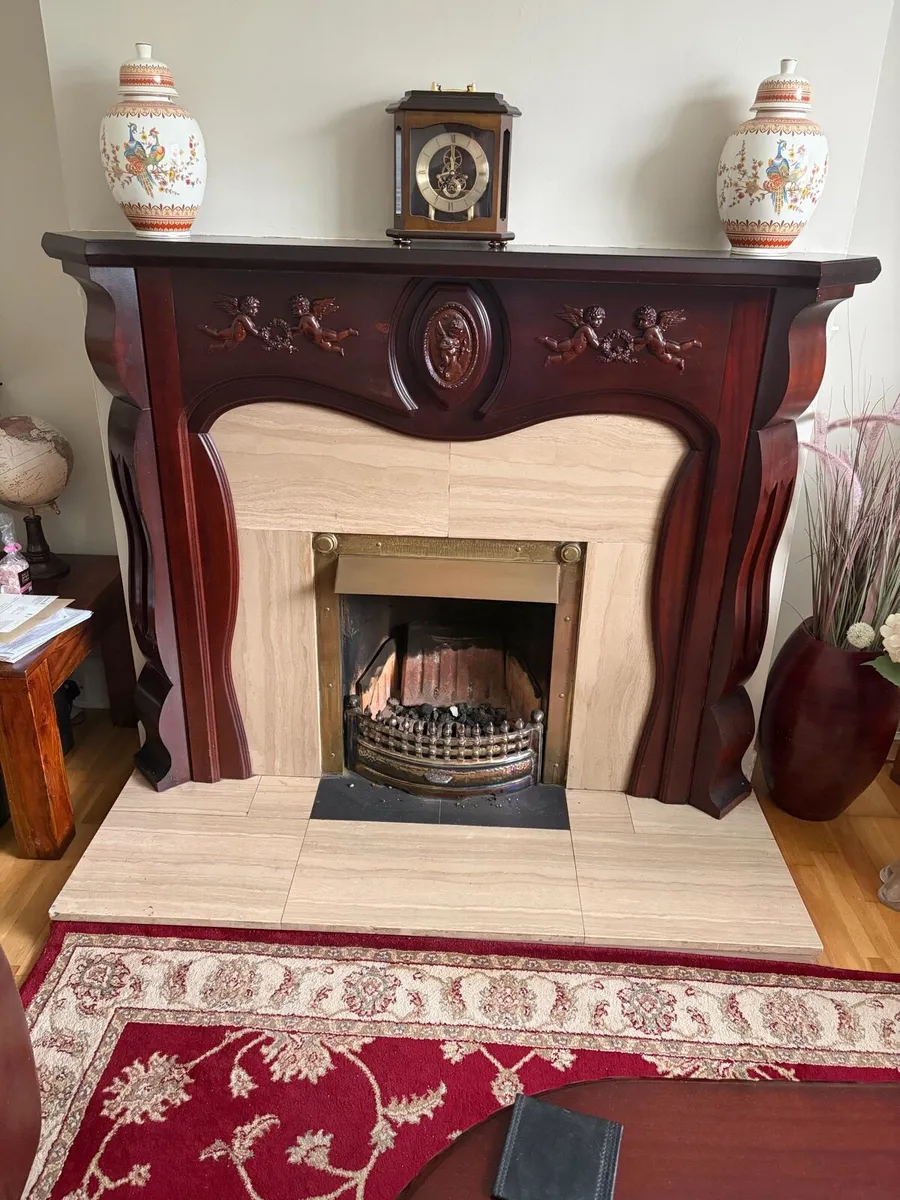Marble fireplaces with mahogany surrounds - Image 2