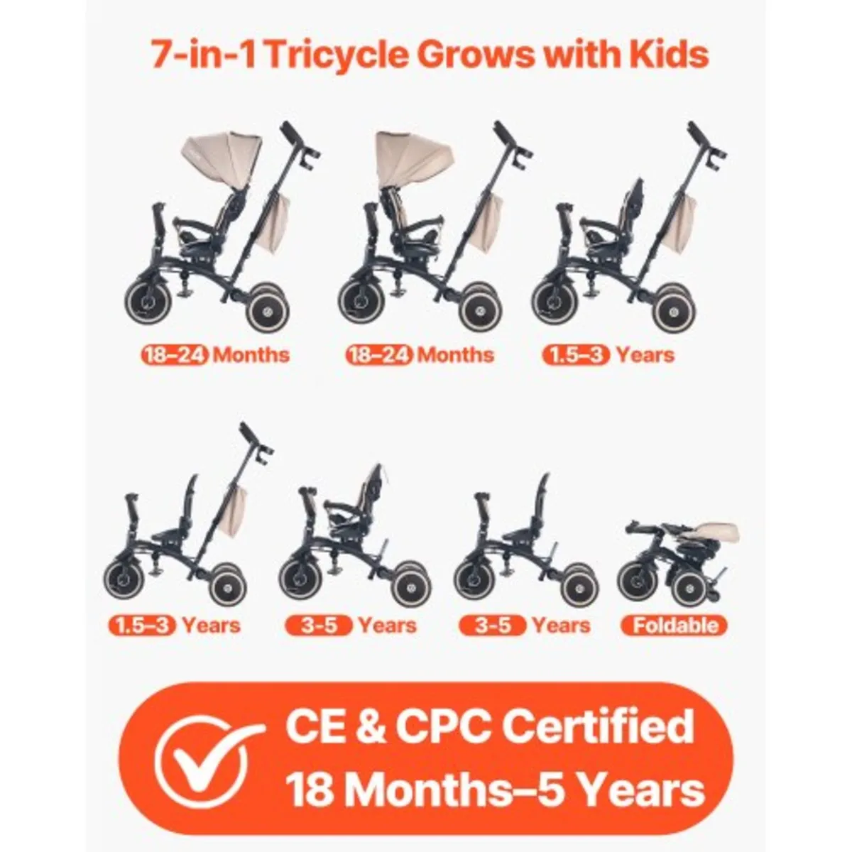 Toddler Tricycle & Stroller for 18 Months to 5 Yea - Image 3
