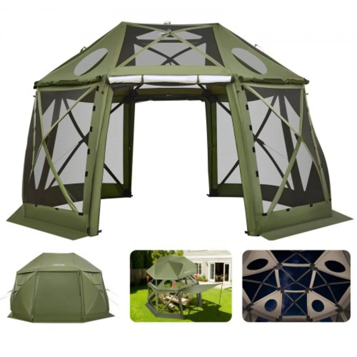Pop up Gazebo Screen Tent, 3.96 x 3.96 m, 13-Sided - Image 1