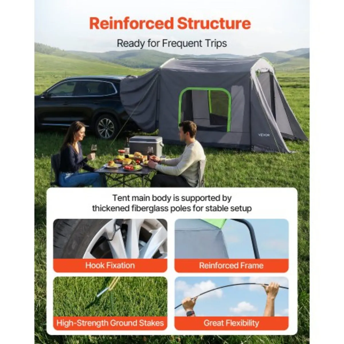 Large SUV Tent for 5–9 Person, 10.6 x 8 FT All-Sea - Image 2
