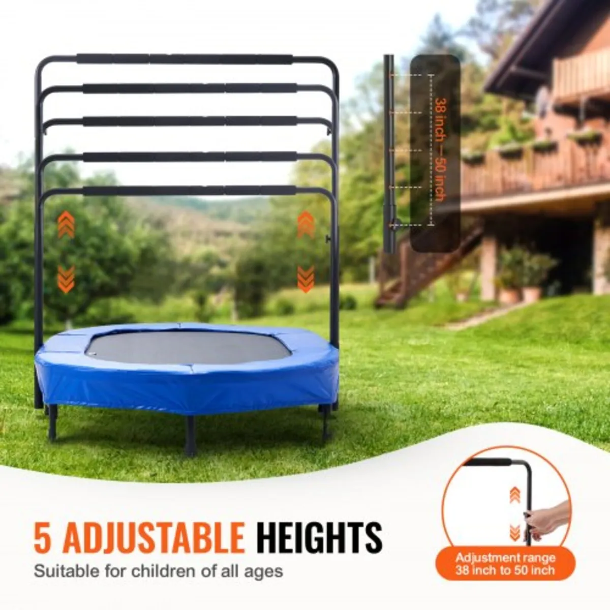 Kids Trampoline, 56x36 inch Indoor Outdoor Trampol - Image 2