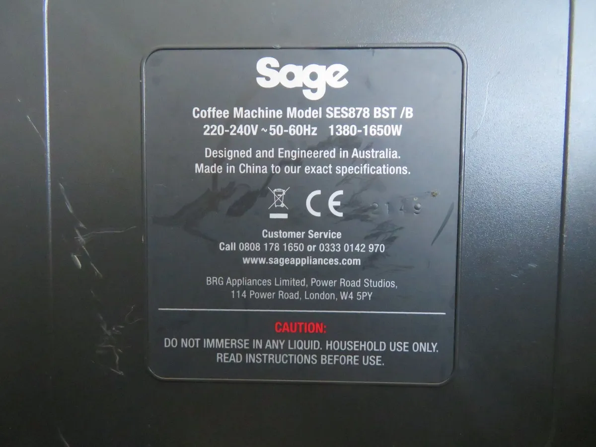 Sage Barista Coffee Maker (for parts/repair only) - Image 2