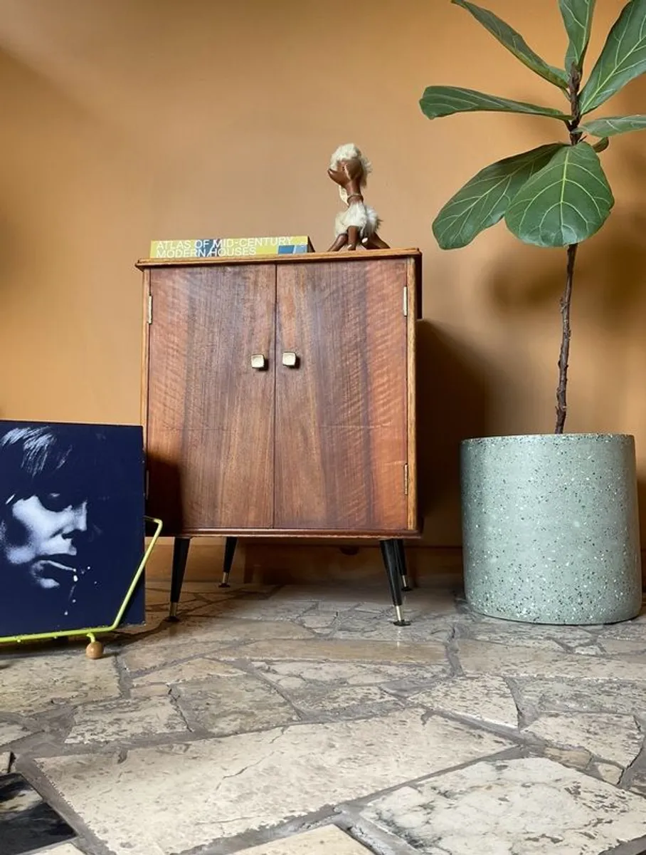 cabinet mid century vinyl cabinet - Image 1