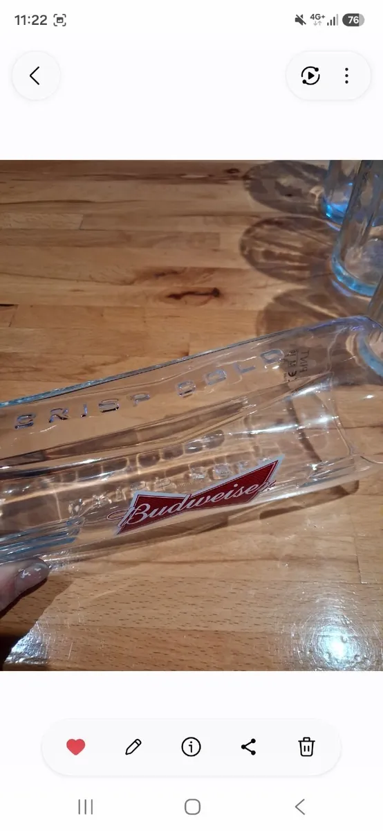 Budweiser Pint glasses x8 - Image 2