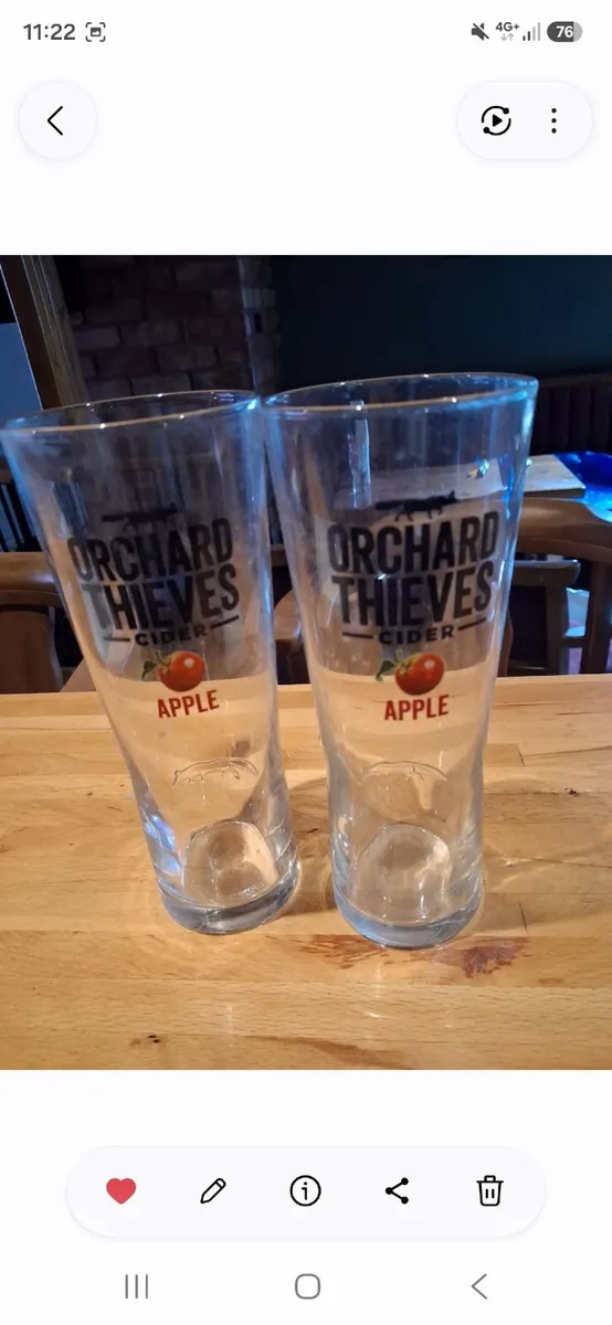 Orchard Thieves Pint Glasses x2