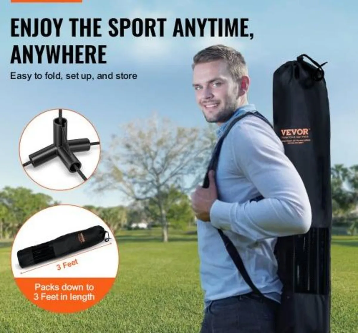 Badminton Net, Height Adjustable Volleyball Net, 1 - Image 2