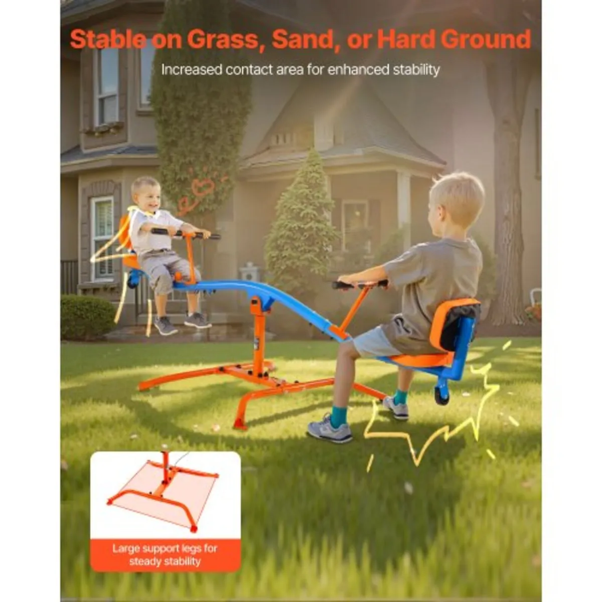 Kids Seesaw, 136 kg Load Capacity, Sit and Spin Te - Image 2