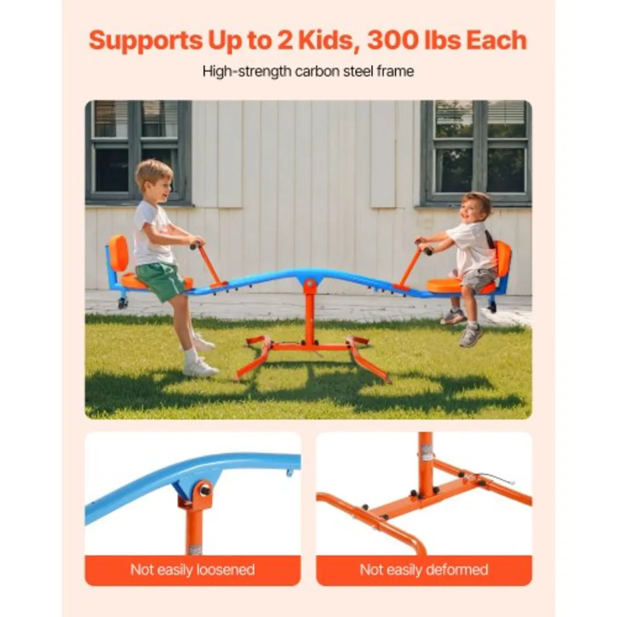 Kids Seesaw, 136 kg Load Capacity, Sit and Spin Te - Image 4