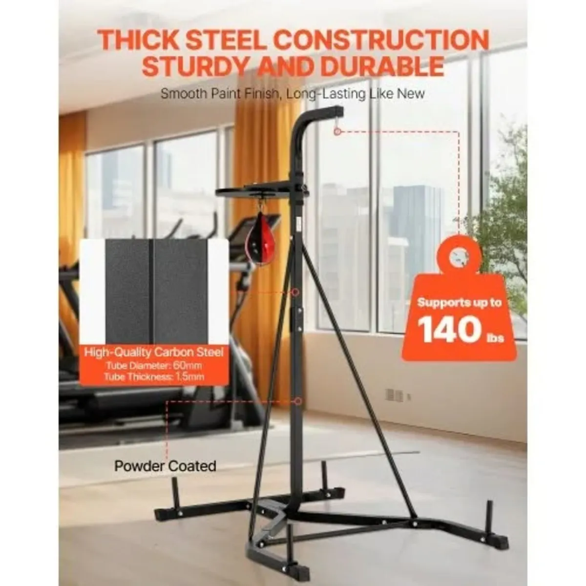 2 in 1 Punching Bag Stand, Steel Heavy Duty Workou - Image 4