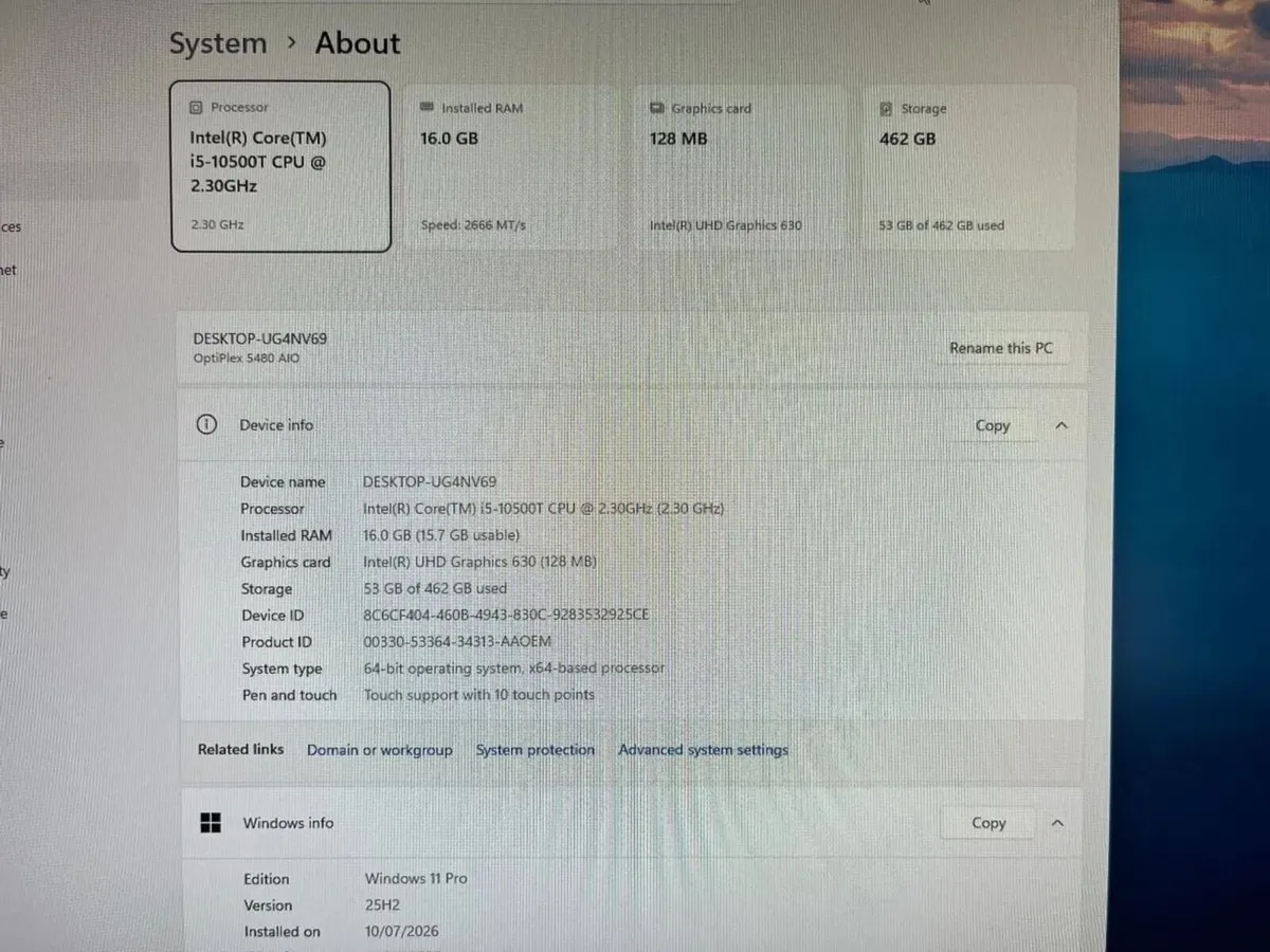 Dell OptiPlex 5480 AIO - i5(10th)-16GB-2xSSD - Image 4
