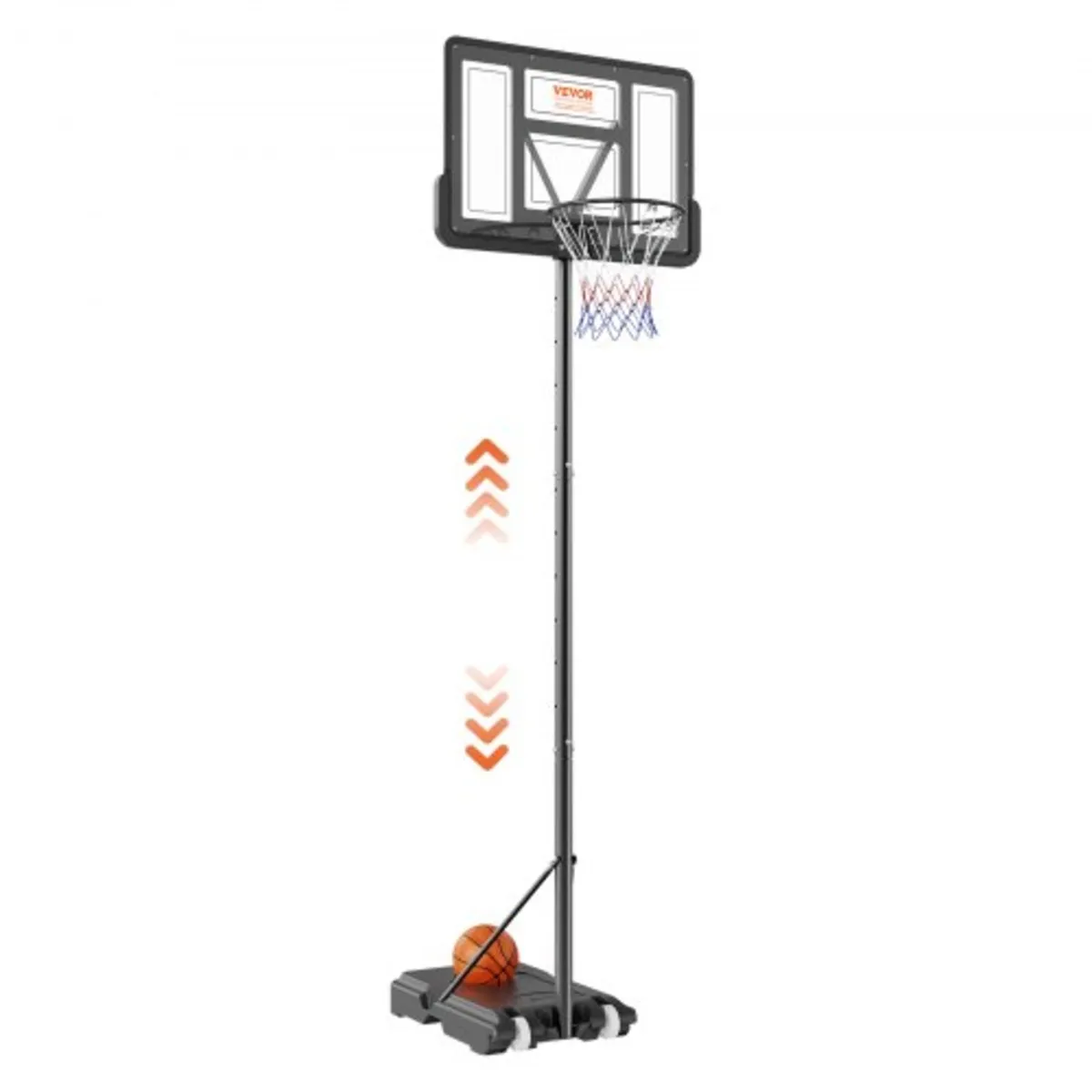 Basketball Hoop, 4-10 ft Adjustable Height Portabl - Image 1