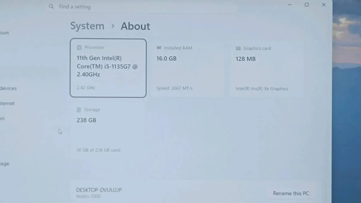 Dell 3500, i5 11th, 16Gb Ram, Windows 11 Pro - Image 3