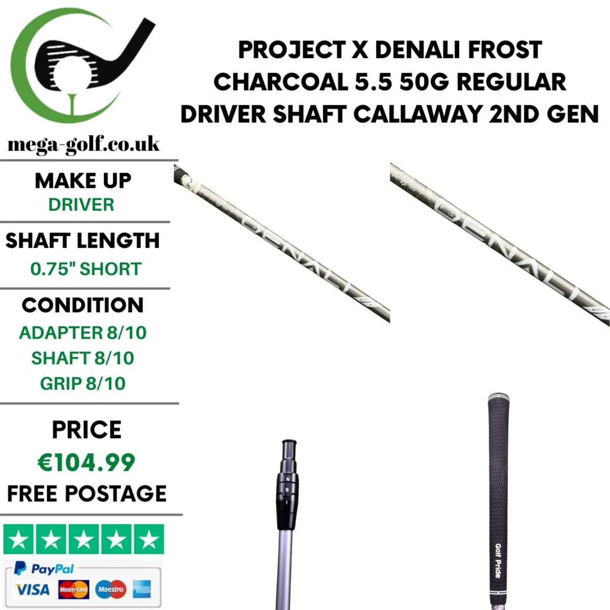 Project X Denali Frost Charcoal 5.5 50g Regular - Image 1