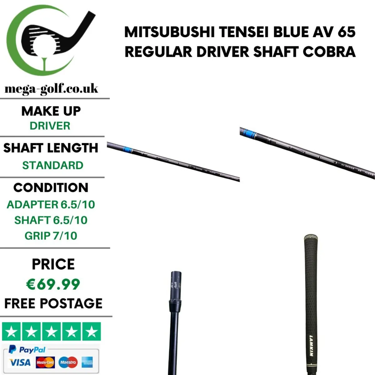 Mitsubushi Tensei Blue Av 65 Regular Driver Shaft - Image 1