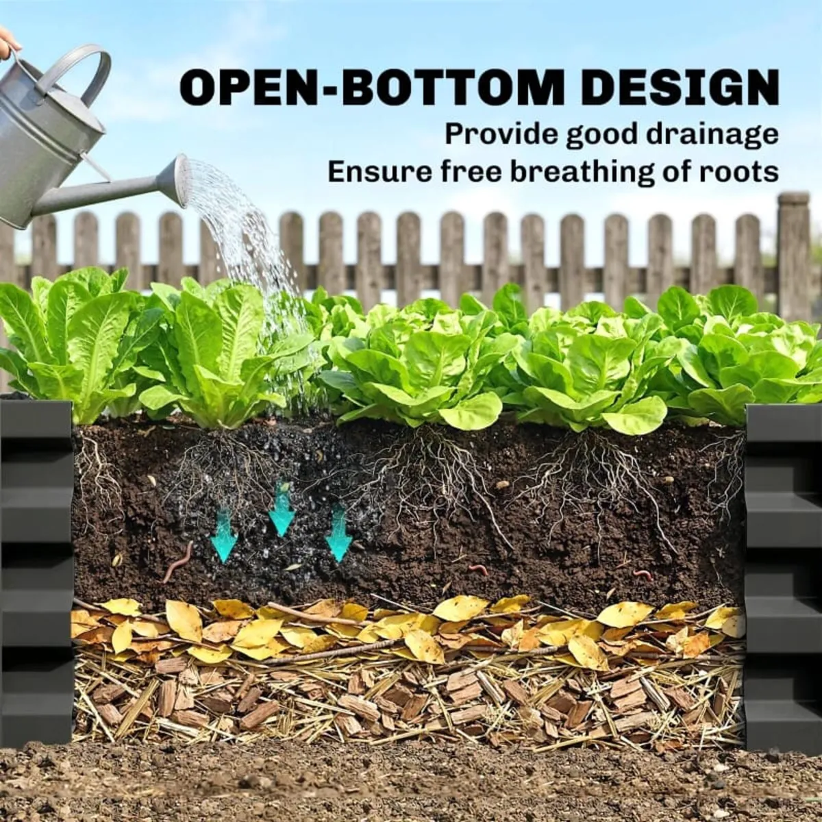 Set of Two 60 x 100cm Galvanised Steel Planters, G - Image 4