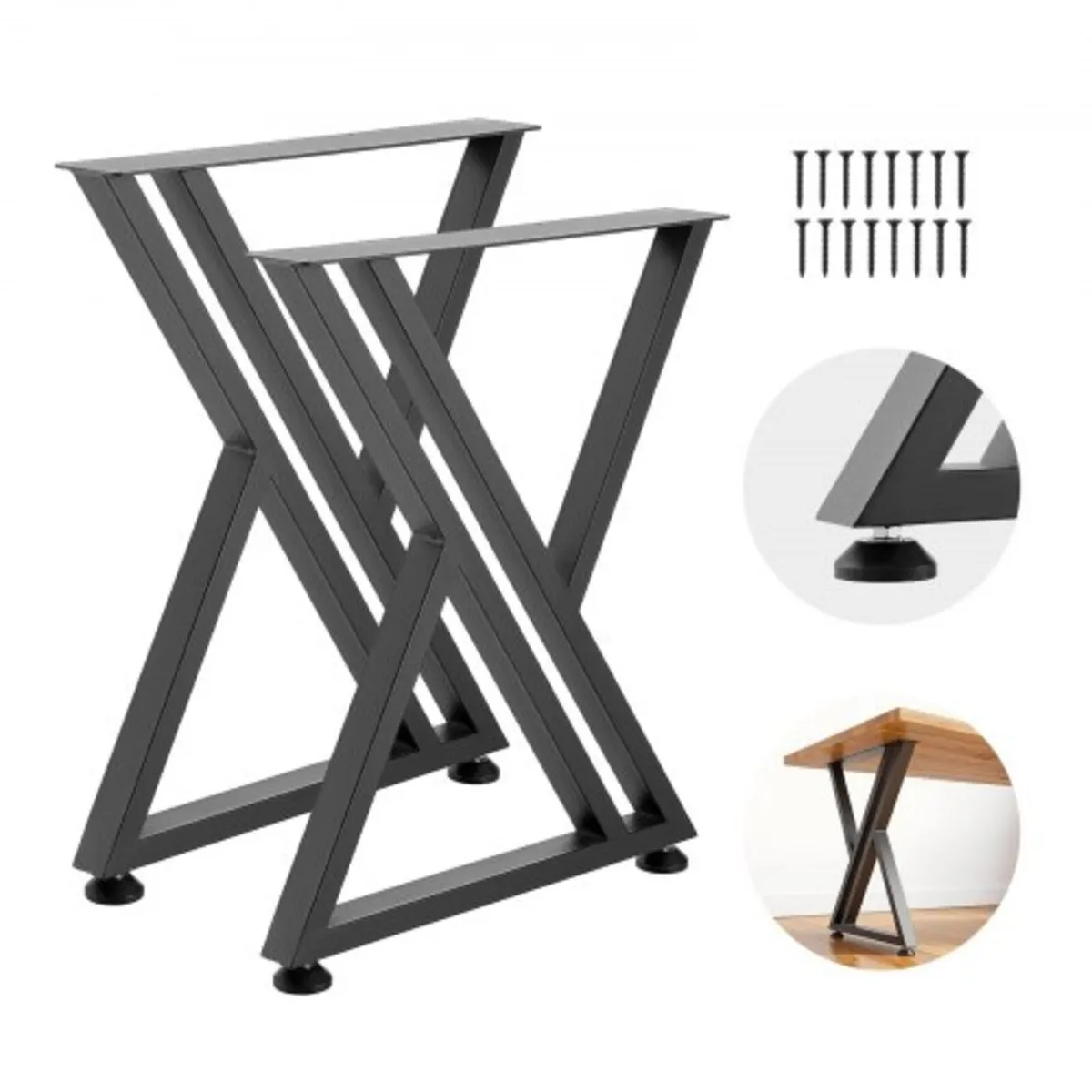 Table Legs, 29.1" H x 24" W Steel Furniture Legs, - Image 1