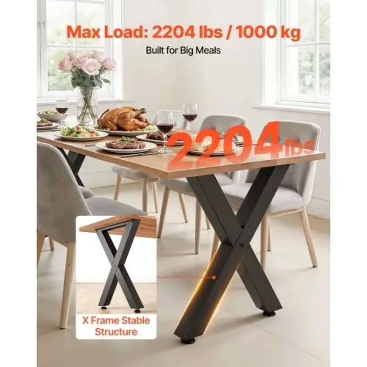 Table Legs, 750 x 600 mm (H x W) Steel Furniture L - Image 2