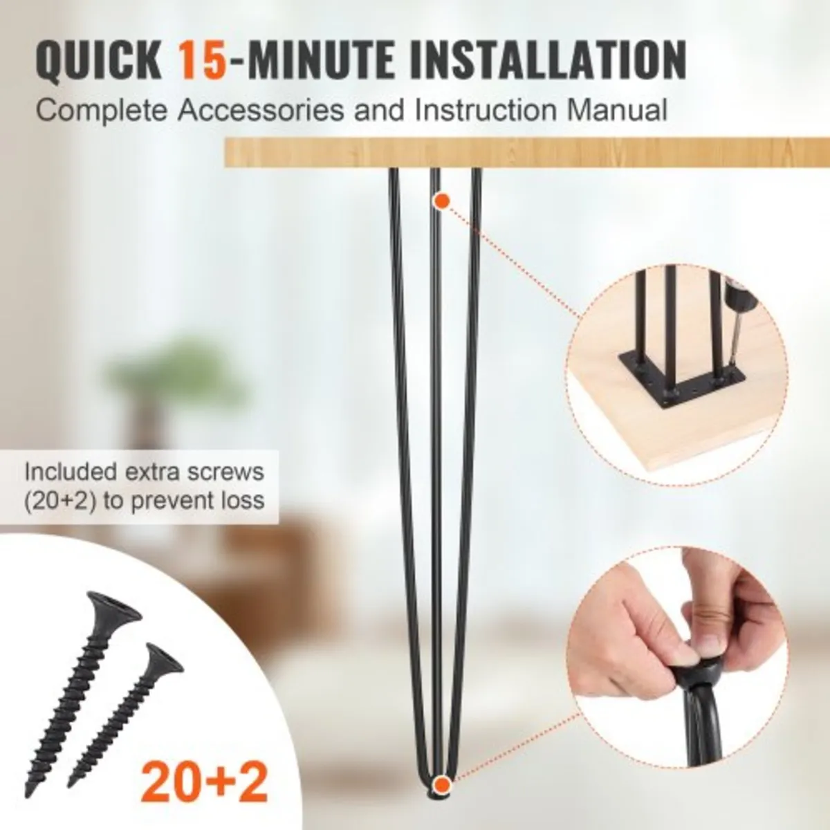 Hairpin Table Legs 0.7M, Set of 4 Desk Legs 408.2K - Image 2