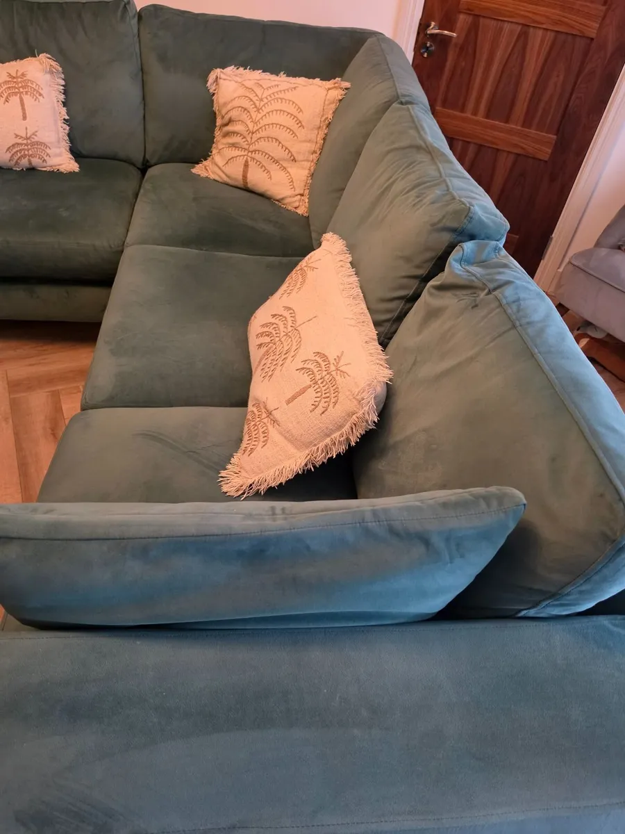 Corner Sofa - velvet aqua - Image 4