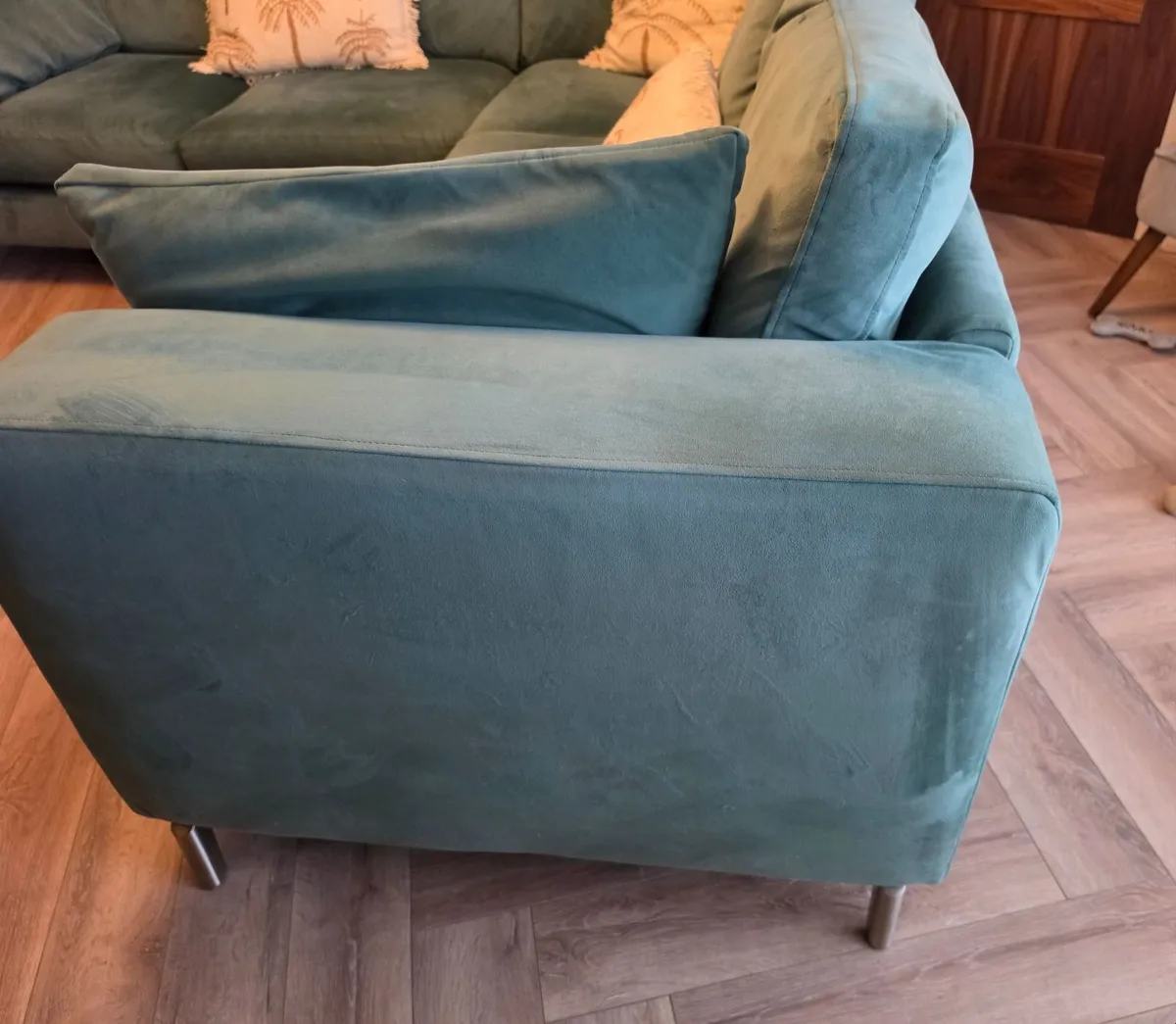 Corner Sofa - velvet aqua - Image 3